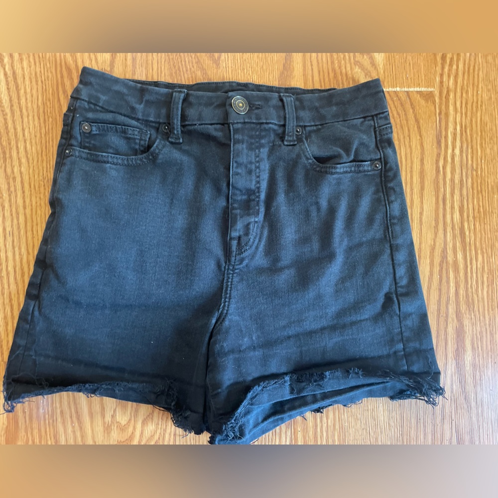 American Eagle Black denim cutoff shorts